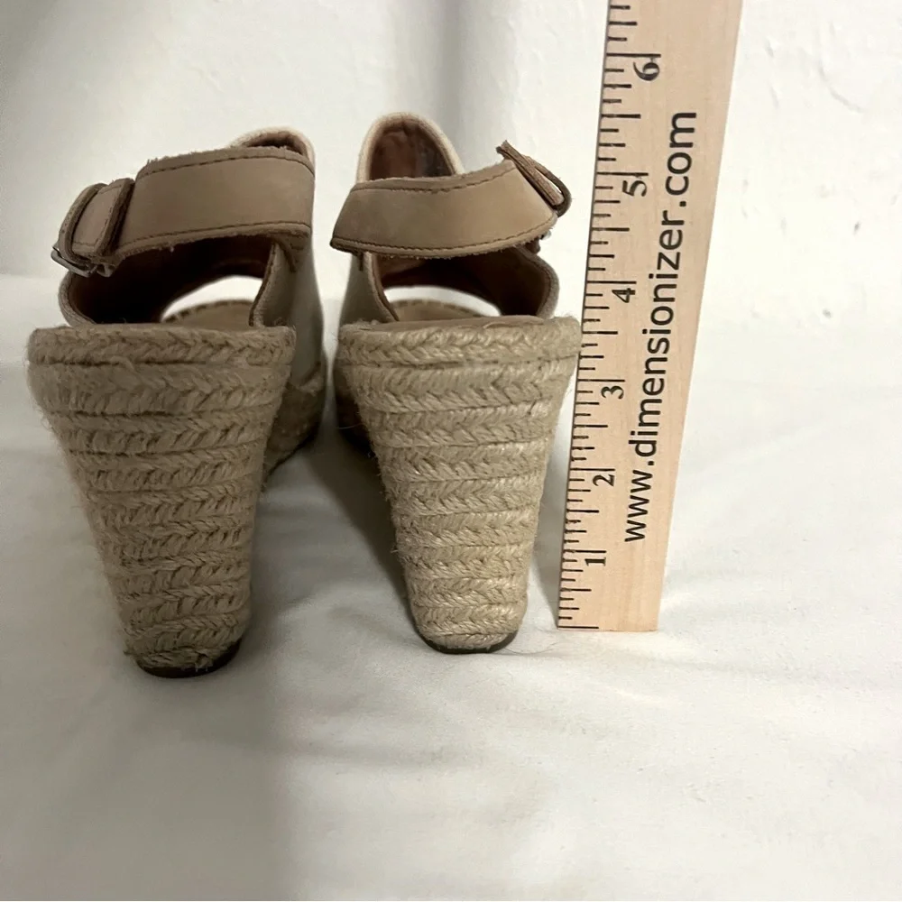 Toms Women's Monica Espadrille Wedge Open Toe Sandal Shoe Casual Size 7.5W EUC